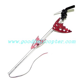 fq777-999-fq777-999a helicopter parts red color tail set (tail big boom + tail motor + tail motor deck + tail blade + black color tail decoration set) - Click Image to Close